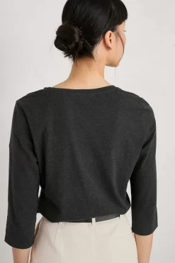 Alighting 3/4 Sleeve V-Neck Jersey Top