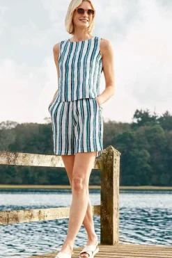 Aviso Printed Linen Shorts