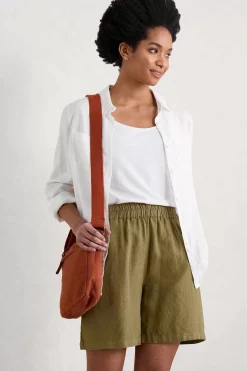 Aviso Wide Leg Linen Shorts