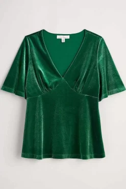 Capsule V-Neck Velvet Top