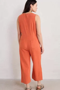 Carthew V Neck Linen Blend Jumpsuit