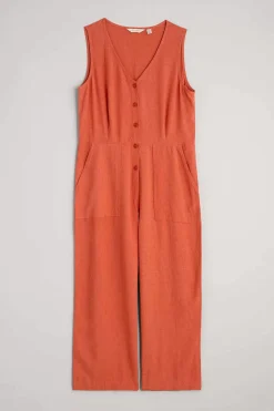 Carthew V Neck Linen Blend Jumpsuit
