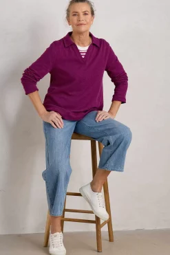 Clear Wing V-Neck Collared Sweatshirt