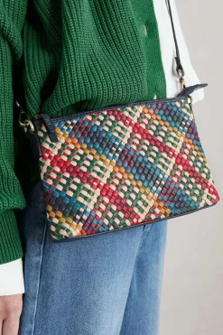 Crenvor Woven Leather Cross Body Bag