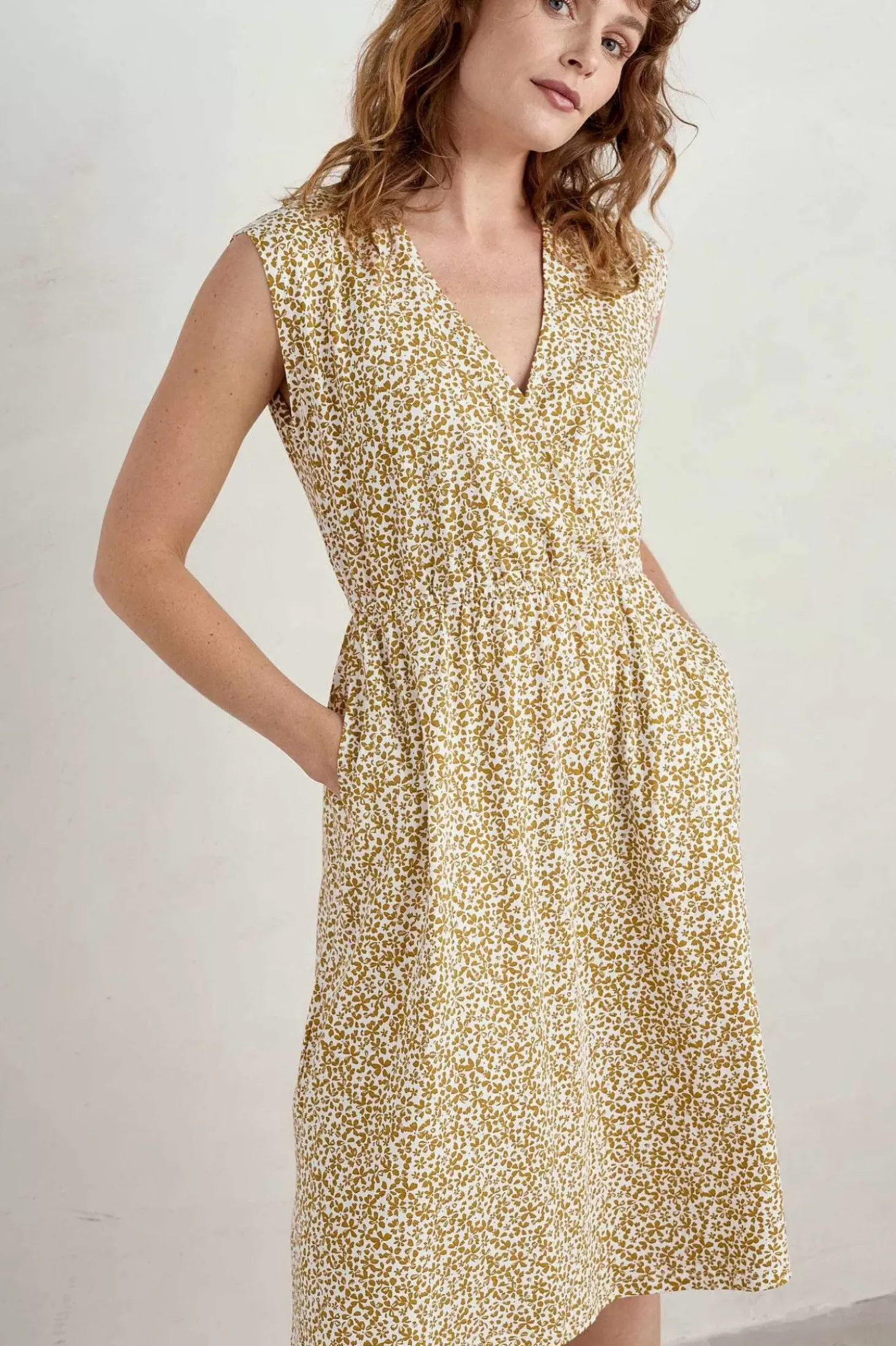 Faye Sleeveless Mock Wrap Dress