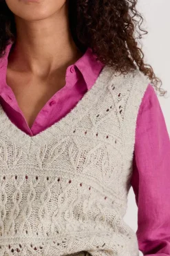 Feock Merino Blend V-Neck Knitted Vest