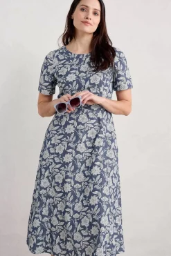 Fox Path Printed Chambray Dress