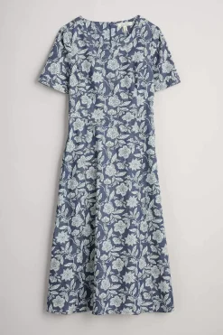 Fox Path Printed Chambray Dress