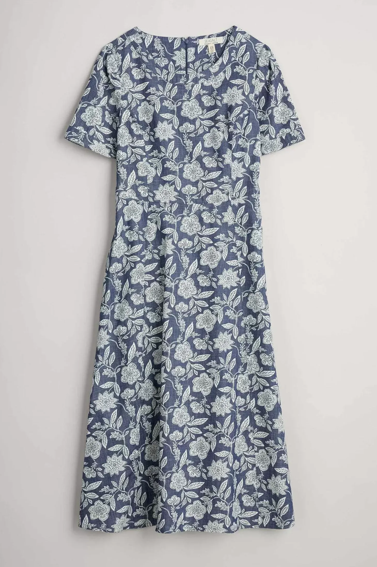 Fox Path Printed Chambray Dress