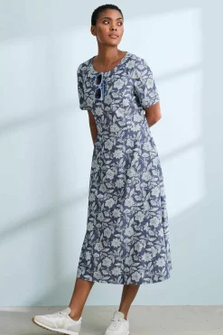 Fox Path Printed Chambray Dress