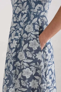 Fox Path Printed Chambray Dress