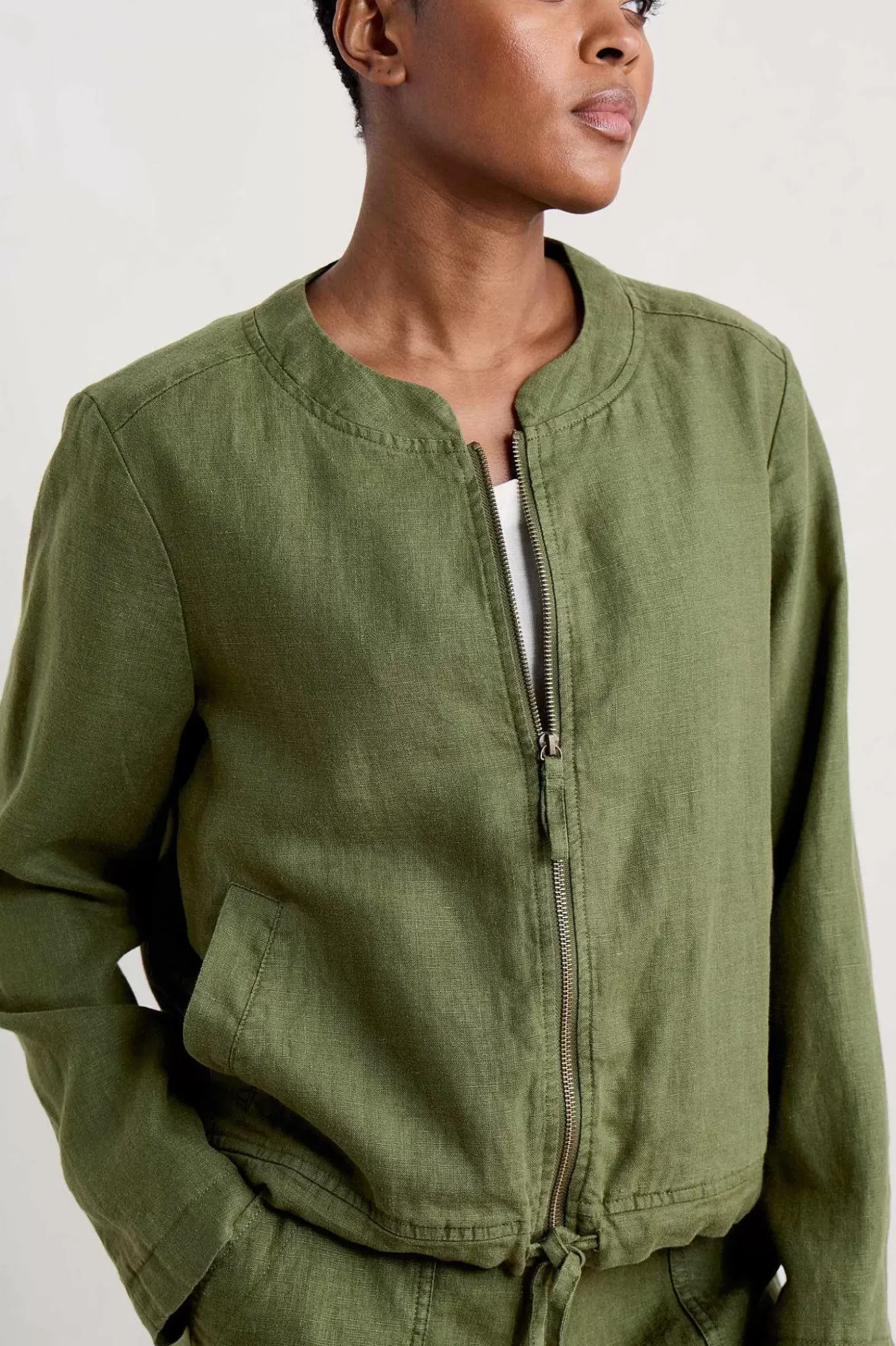 Galleon Zip Through Linen Jacket