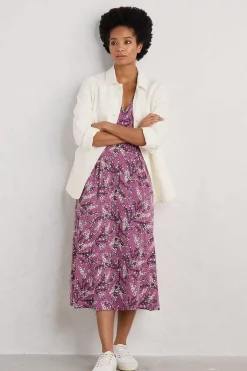 Helena V-Neck Jersey Midi Dress (Gots)