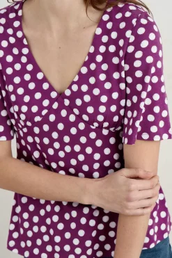 Herb Garden Angel Sleeve V-Neck Top