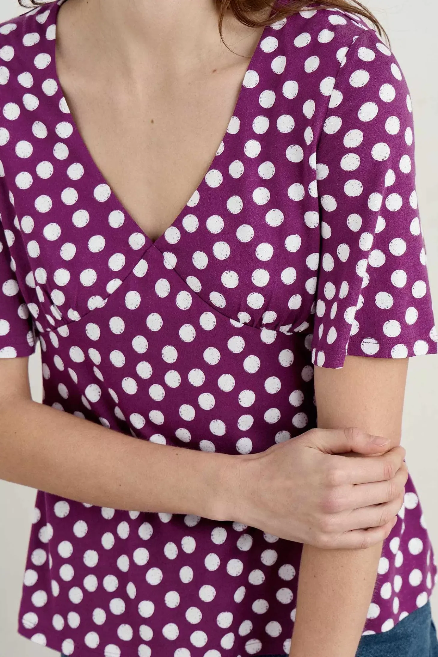 Herb Garden Angel Sleeve V-Neck Top