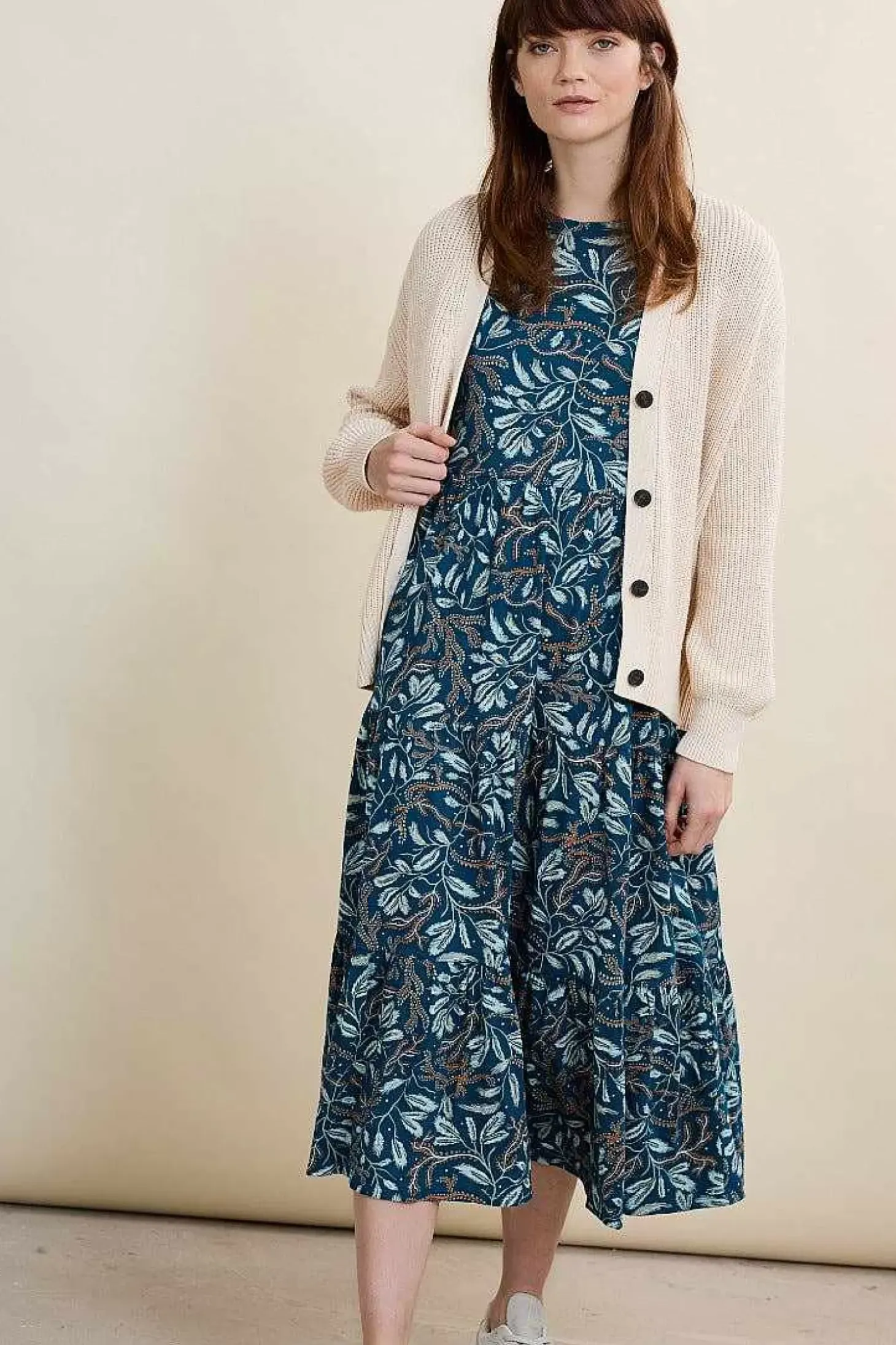 Line Strokes Short Sleeve Dress (Gots)