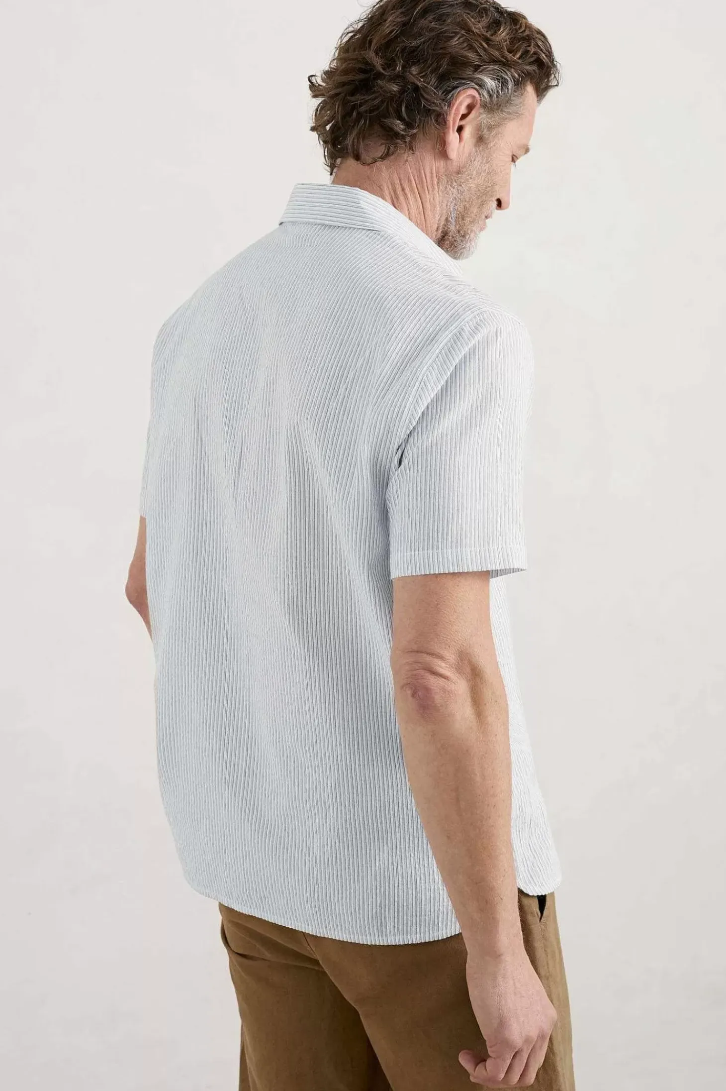 Men's Blue Heron Seersucker Short Sleeve Shirt