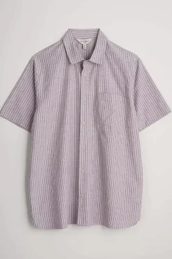 Men's Blue Heron Striped Short Sleeve Shirt