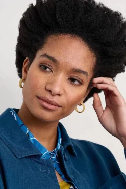 Petrel Hoop Raffia Hoop Earrings