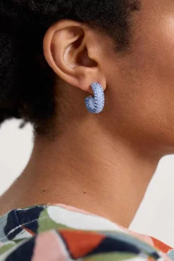 Petrel Hoop Raffia Hoop Earrings