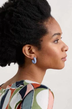 Petrel Hoop Raffia Hoop Earrings