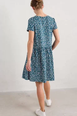 Sea Mirror Jersey Dress With Short Sleeves