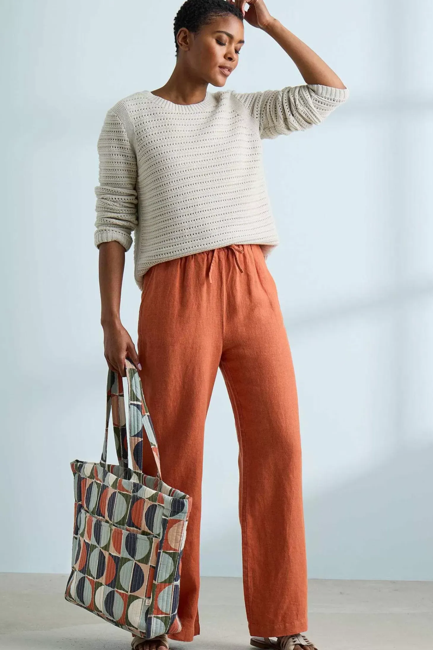Tide Flow Wide Leg Linen Trousers