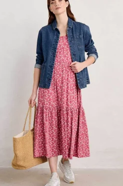 Tor View Short Sleeve Tiered Jersey Dress