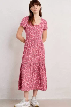 Tor View Short Sleeve Tiered Jersey Dress