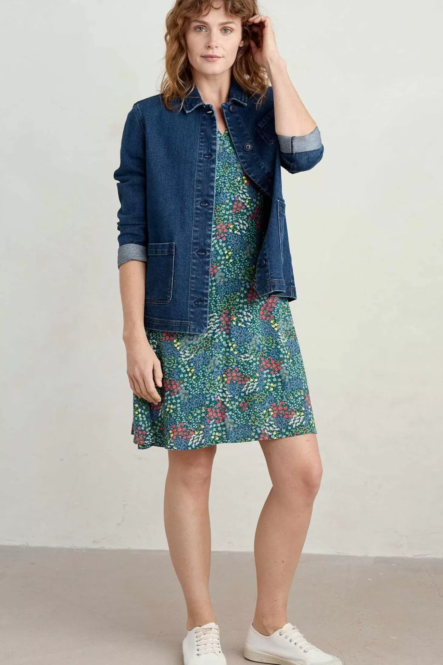 Wilsey Empire Line Flared Sleeve Dress