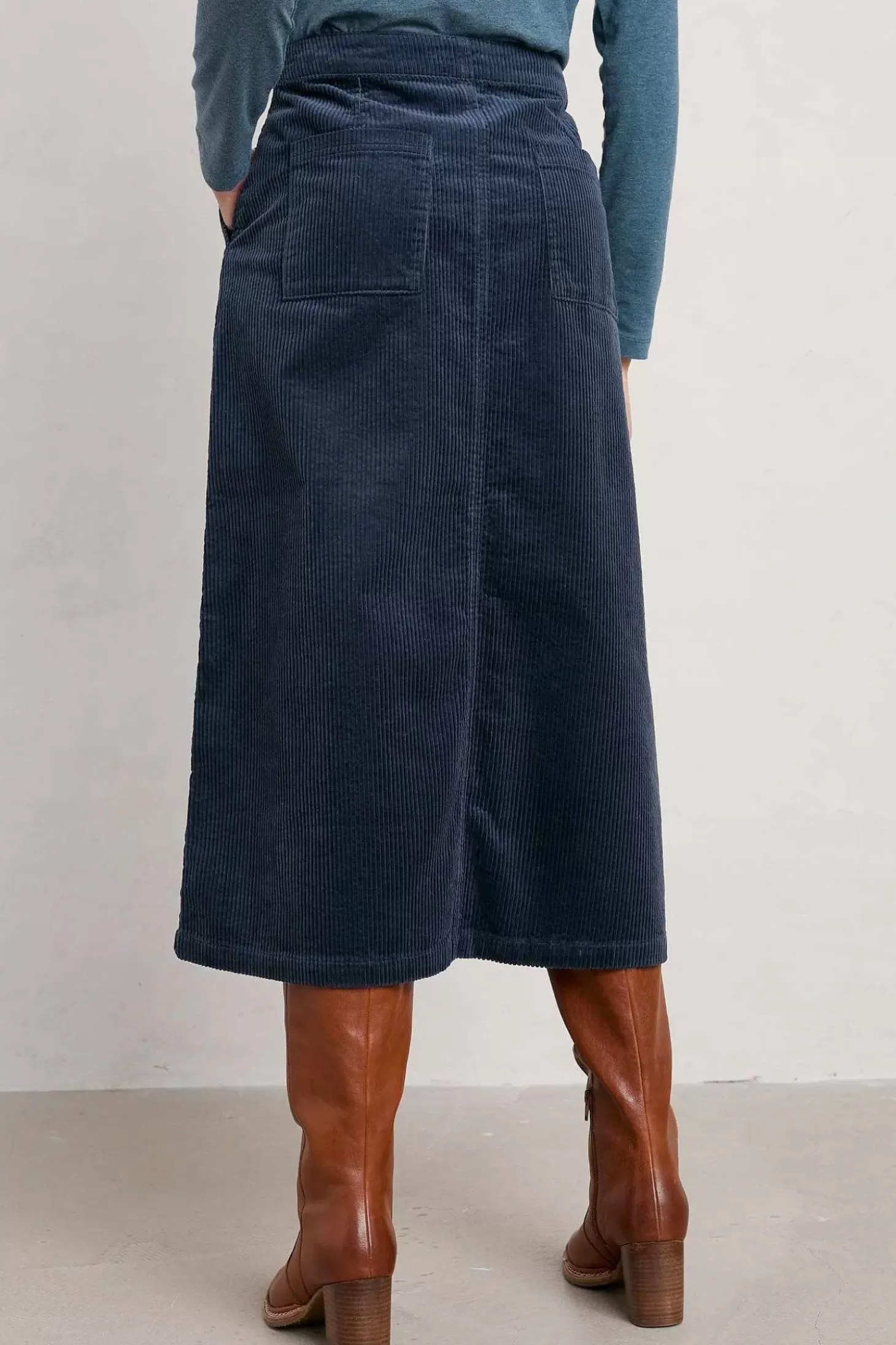 Window Wren Cord Midi Skirt