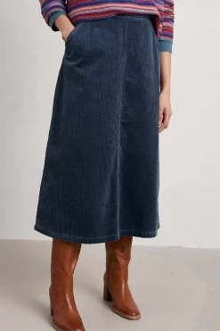 Window Wren Cord Midi Skirt